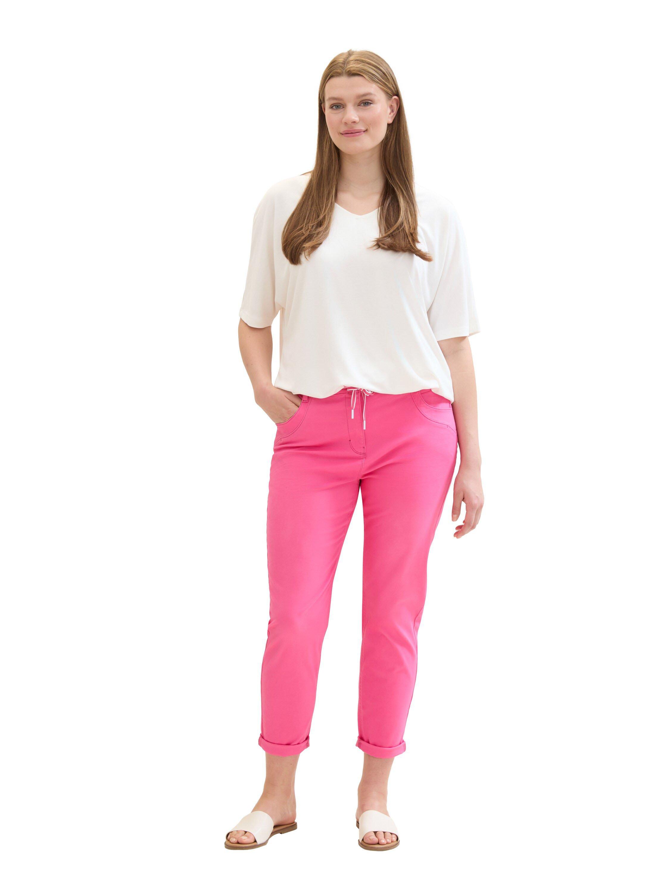 TOM TAILOR Plus Schmale Hose in Ankle-Länge, mit Bindeband - pink sheego