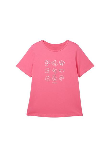 T-Shirt mit Print und Rundhalsausschnitt - pink bedruckt - 44