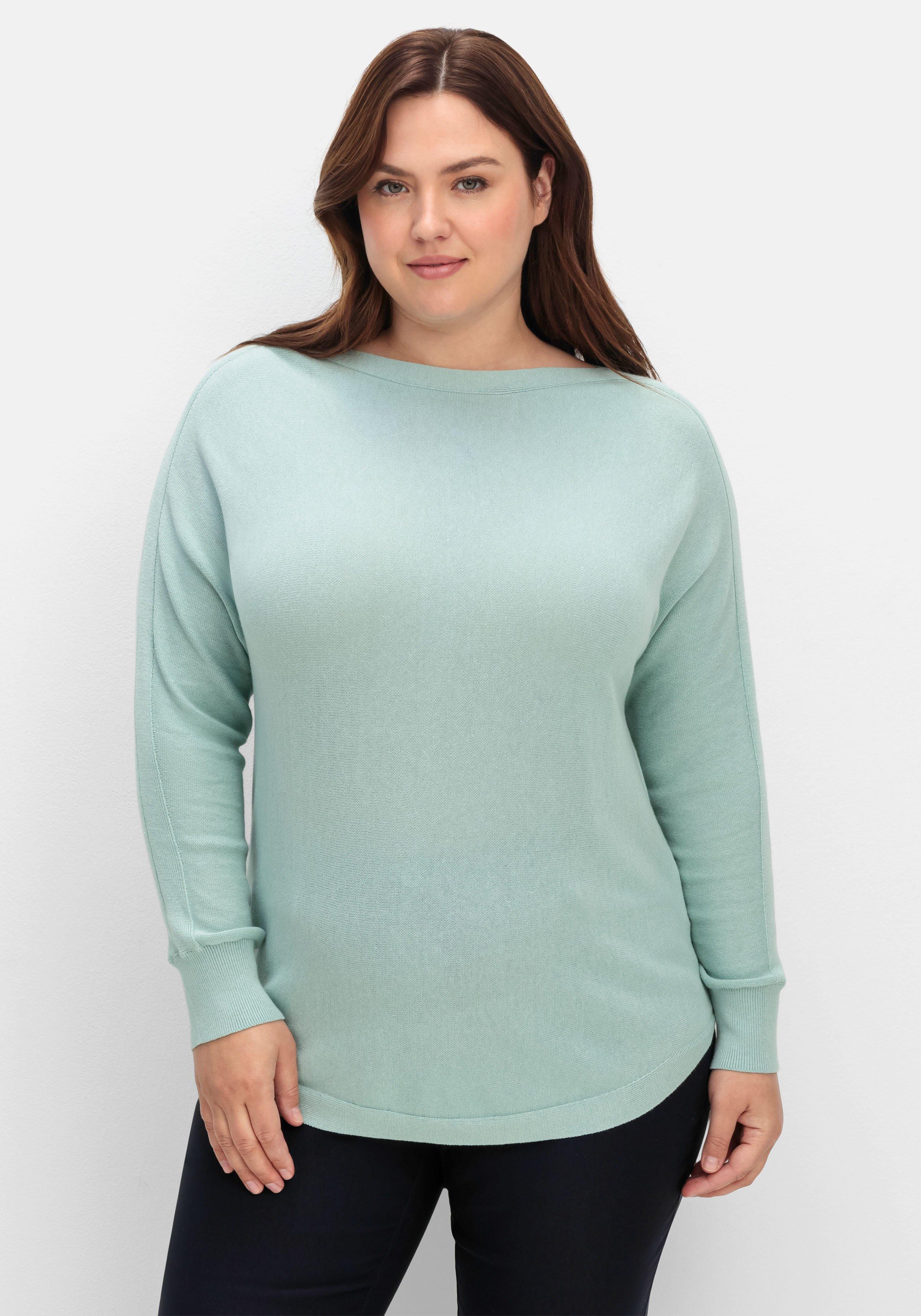 sheego Pullover mit U-Boot-Ausschnitt - mint sheego