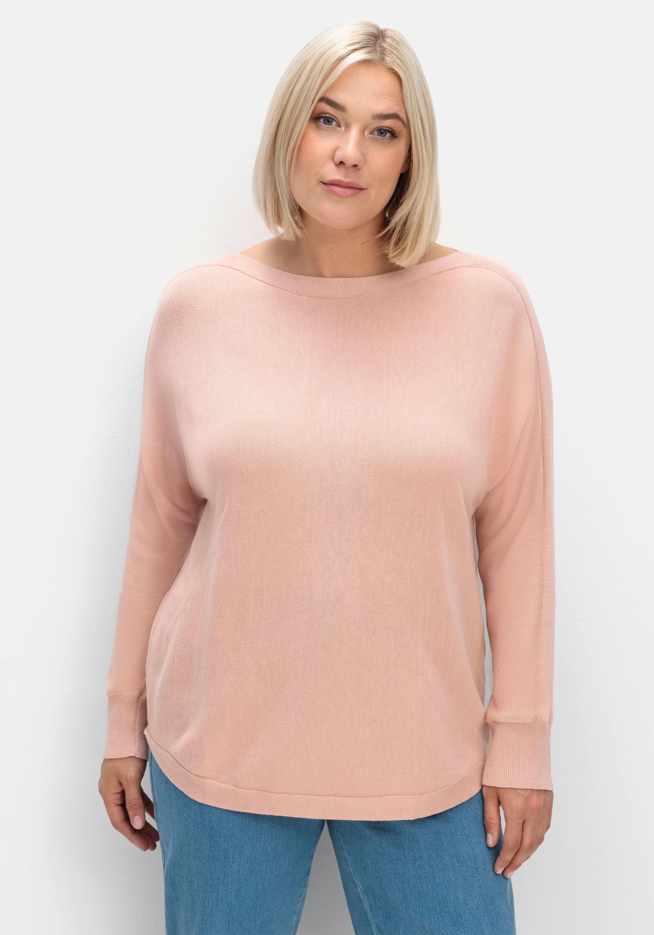 sheego Pullover mit U-Boot-Ausschnitt - puder sheego