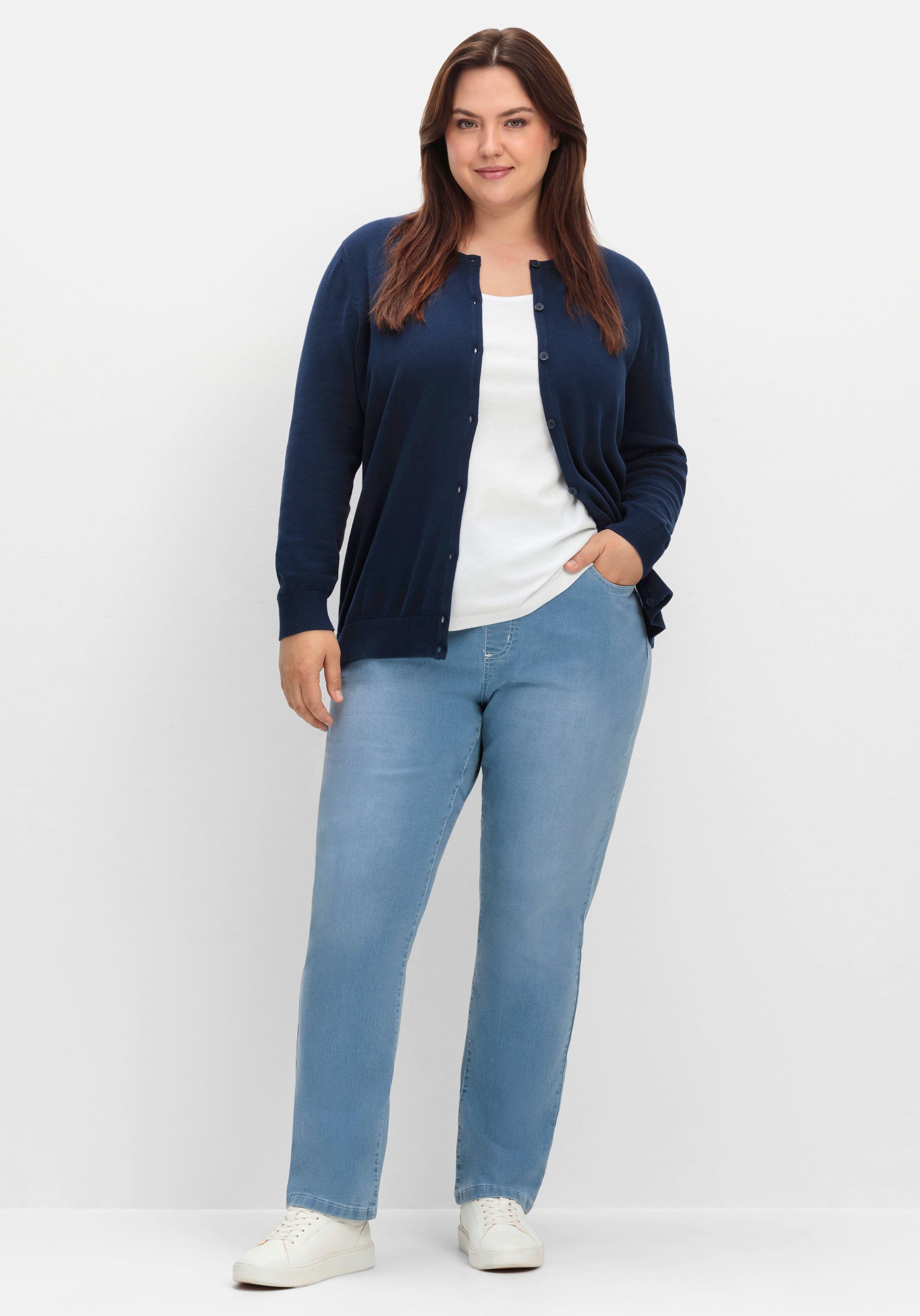 sheego Gerade Jeans mit Rundum-Dehnbund - blue Denim sheego