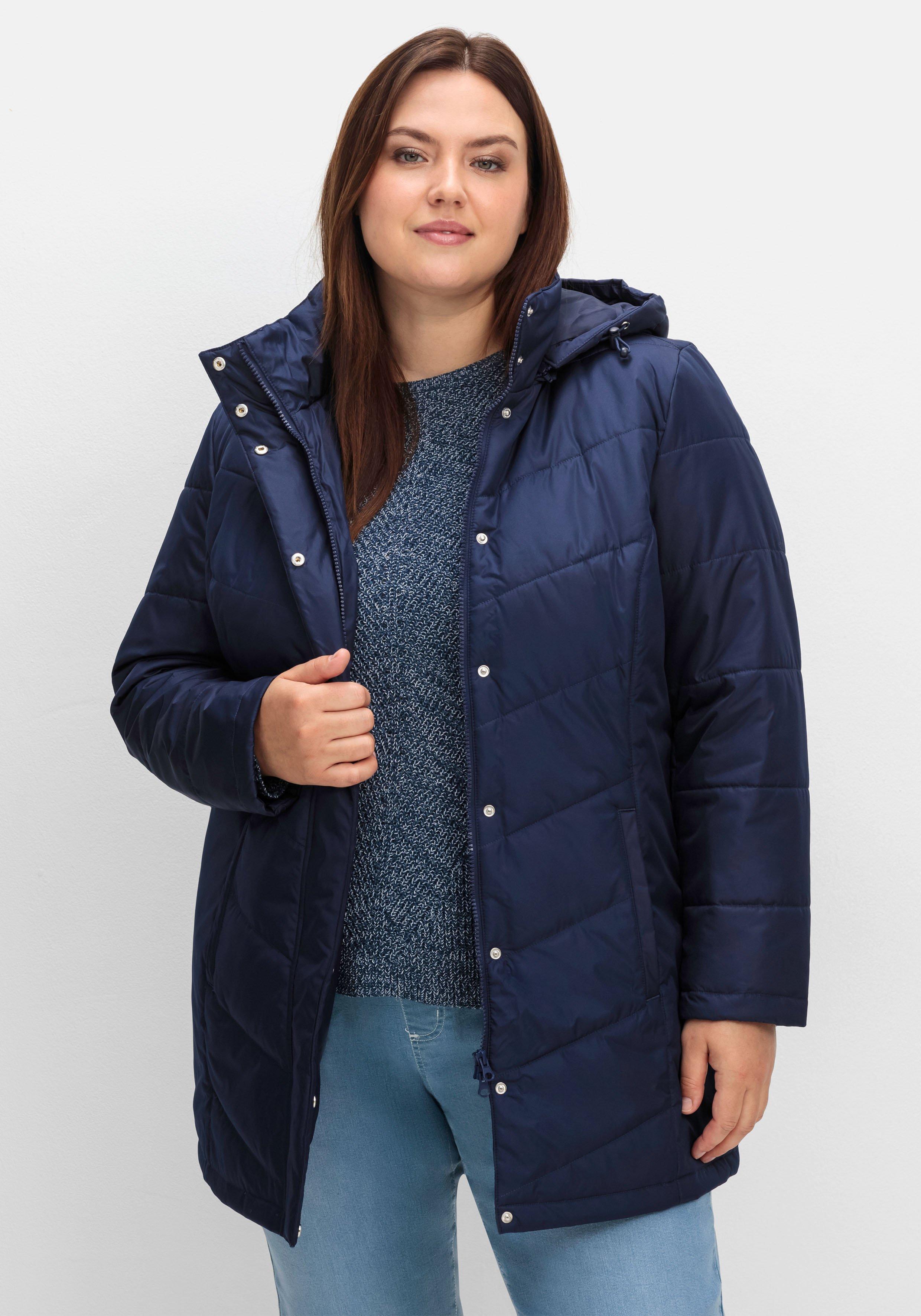 sheego Steppjacke mit abnehmbarer Kapuze - marine sheego