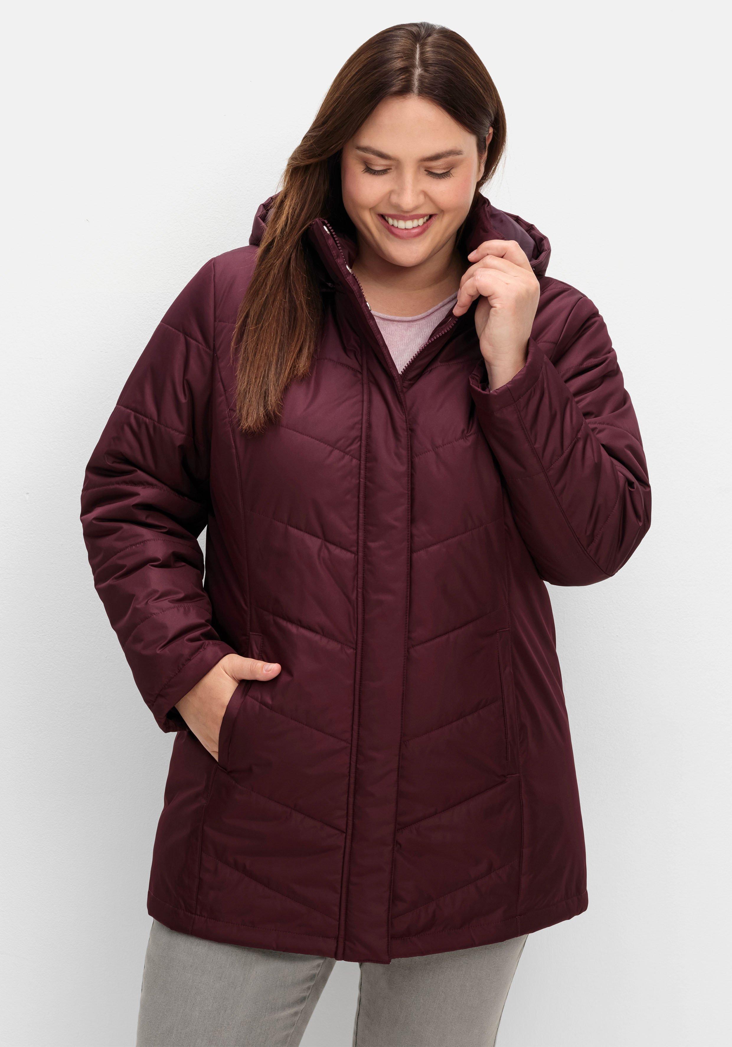 sheego Steppjacke mit abnehmbarer Kapuze - bordeaux sheego