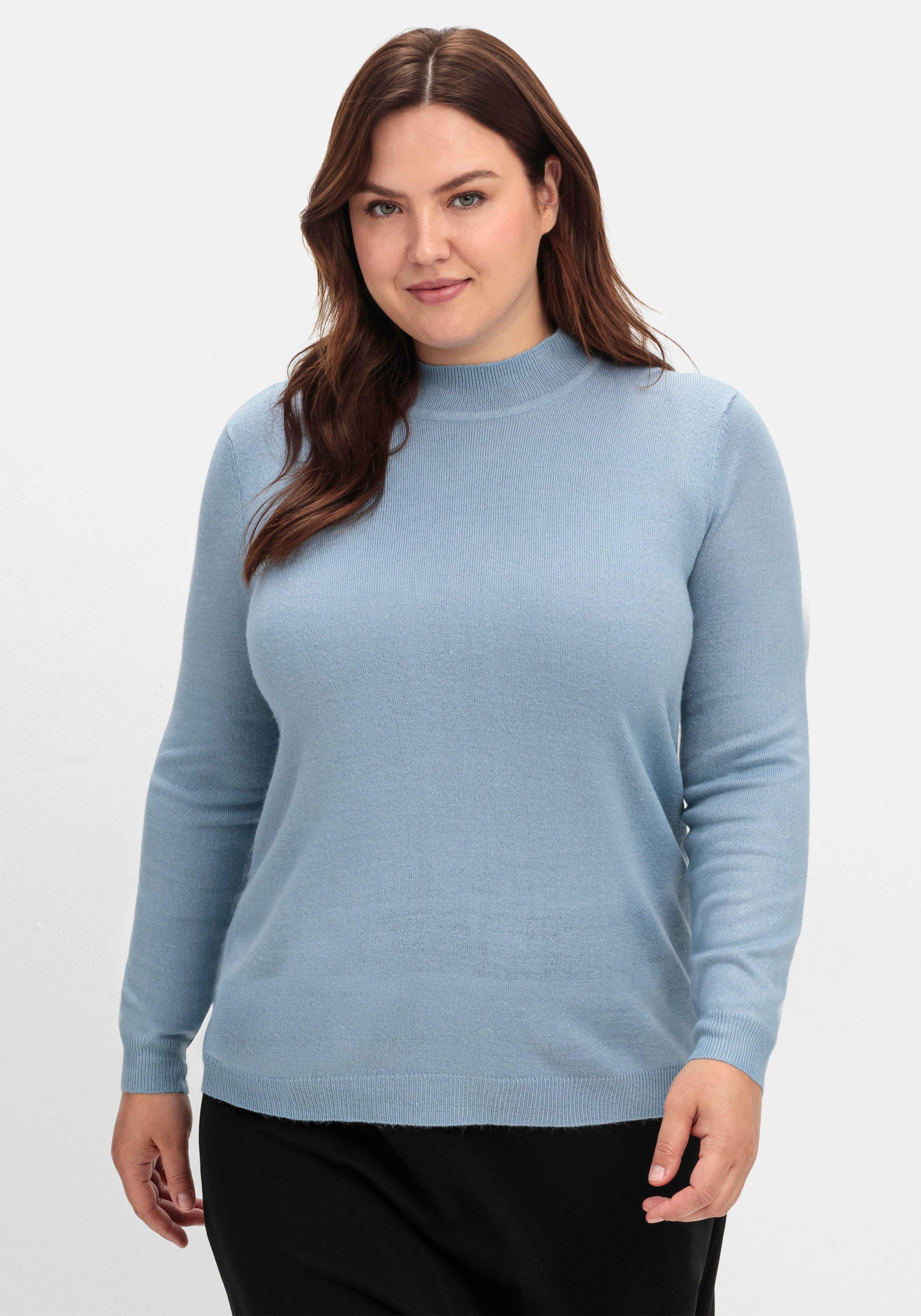 sheego Extraweicher Pullover mit Stehkragen - bleu sheego