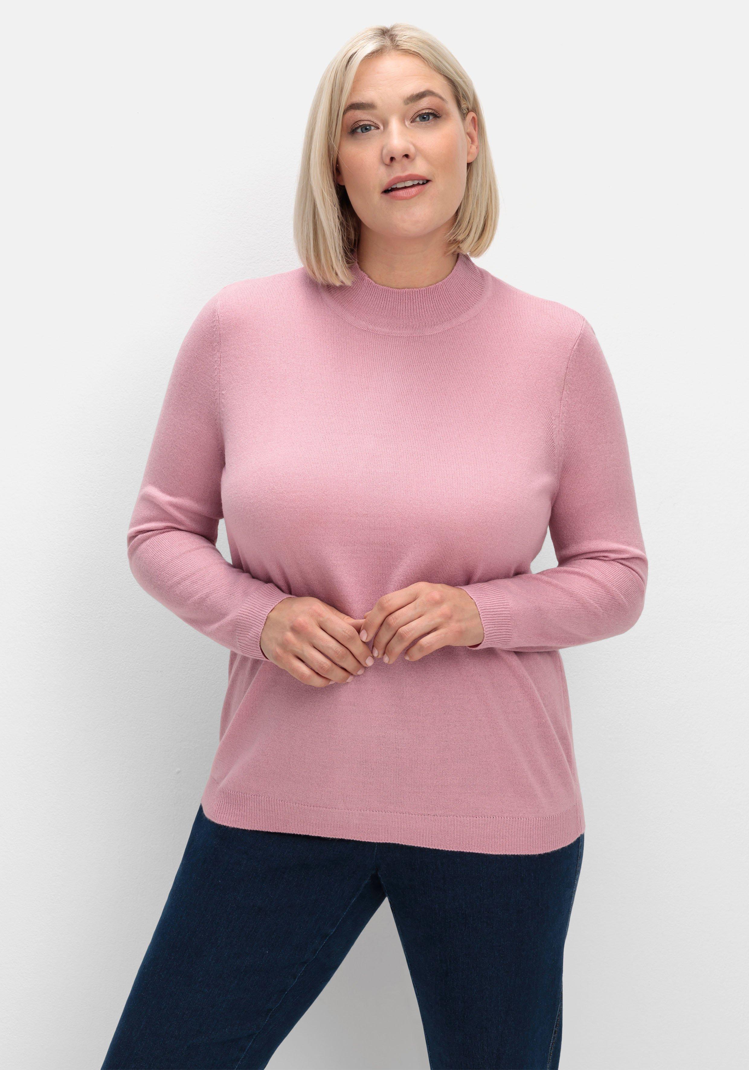 sheego Extraweicher Pullover mit Stehkragen - rosé sheego