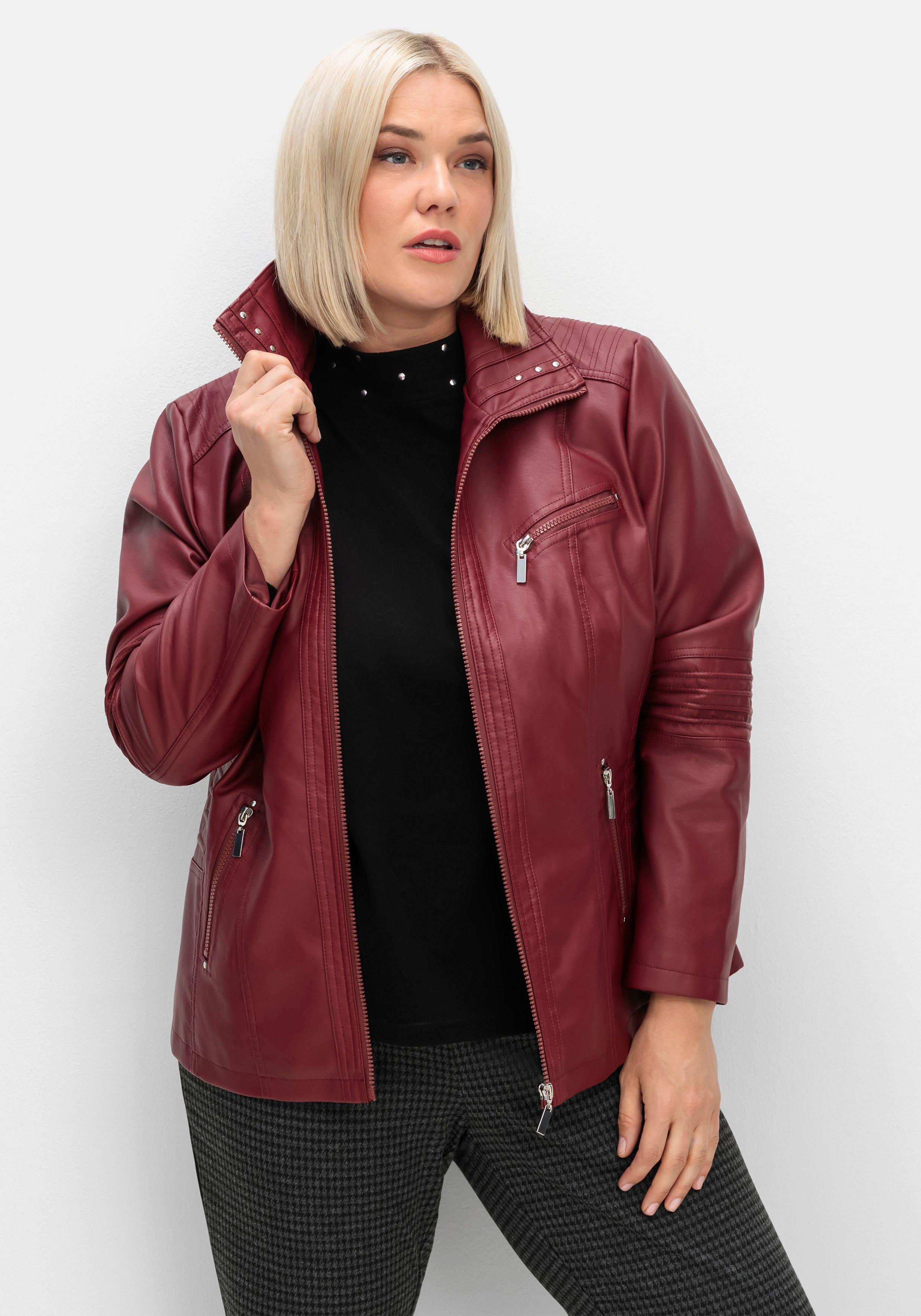 sheego Bikerjacke in Lederoptik - rot sheego