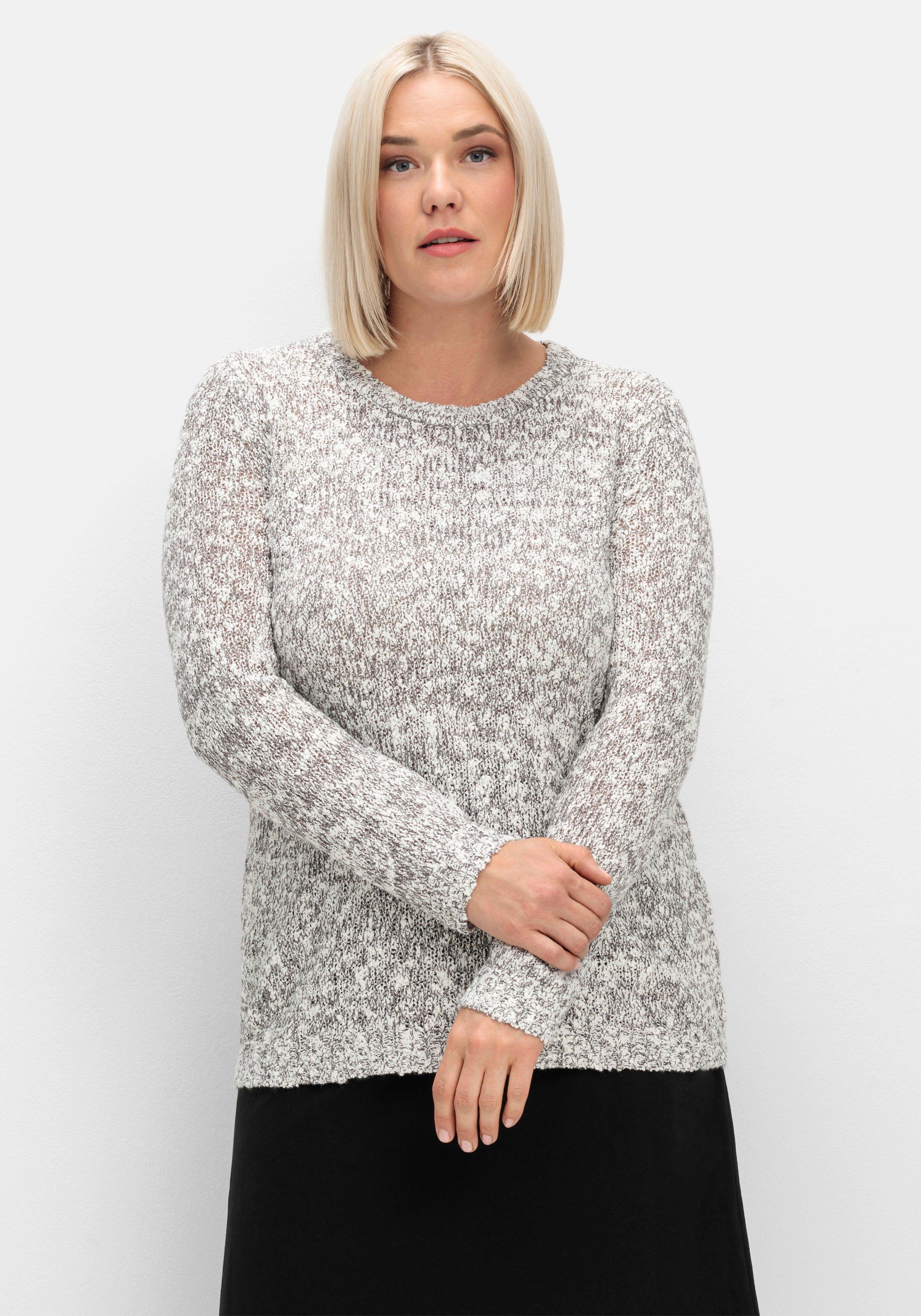 sheego Pullover aus meliertem Effektgarn - anthrazit sheego