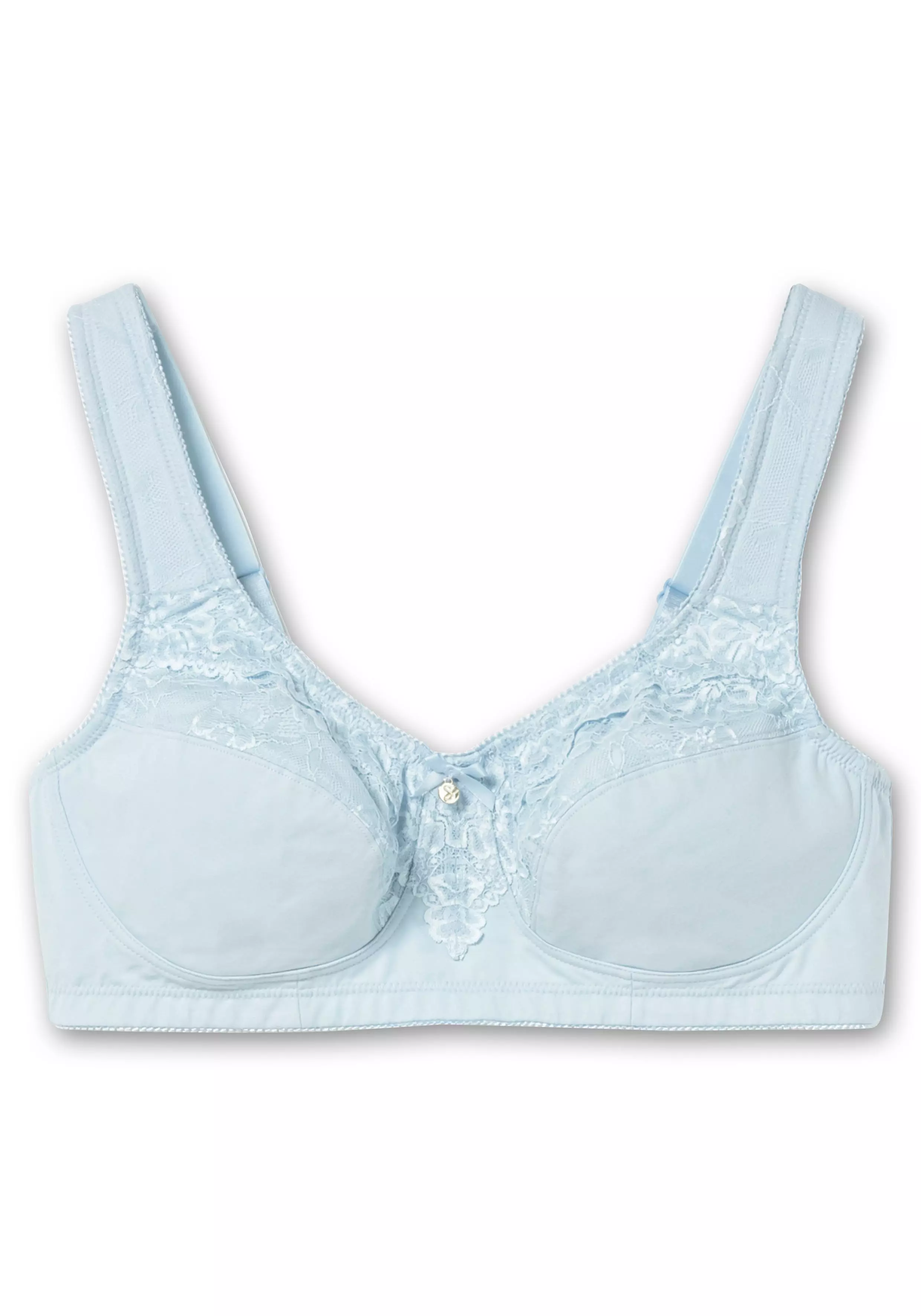 Spitzen-BH ohne Bügel mit Mesh-Innenfutter hellblau