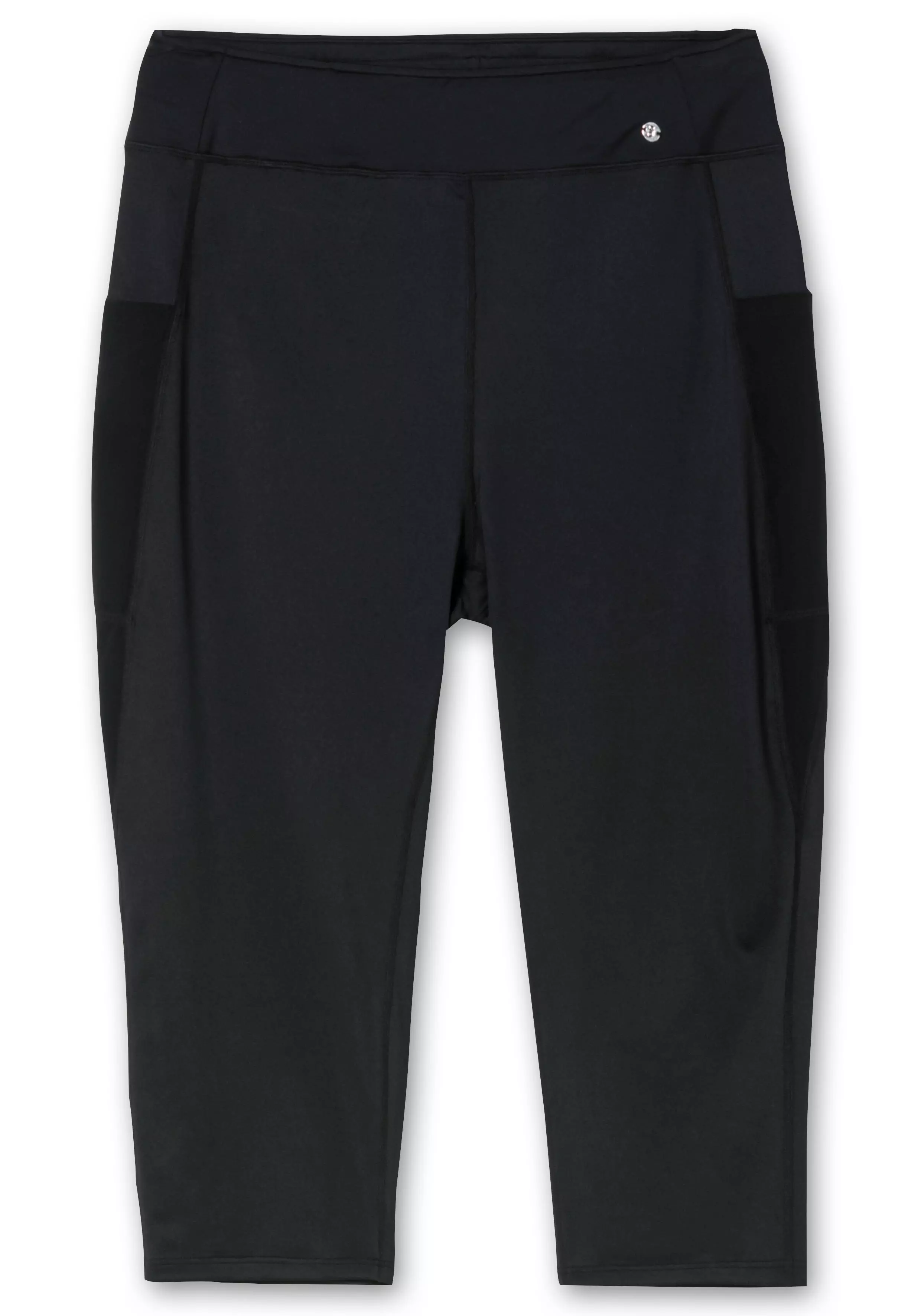 Sportleggings in Caprilänge, aus Funktionsmaterial schwarz