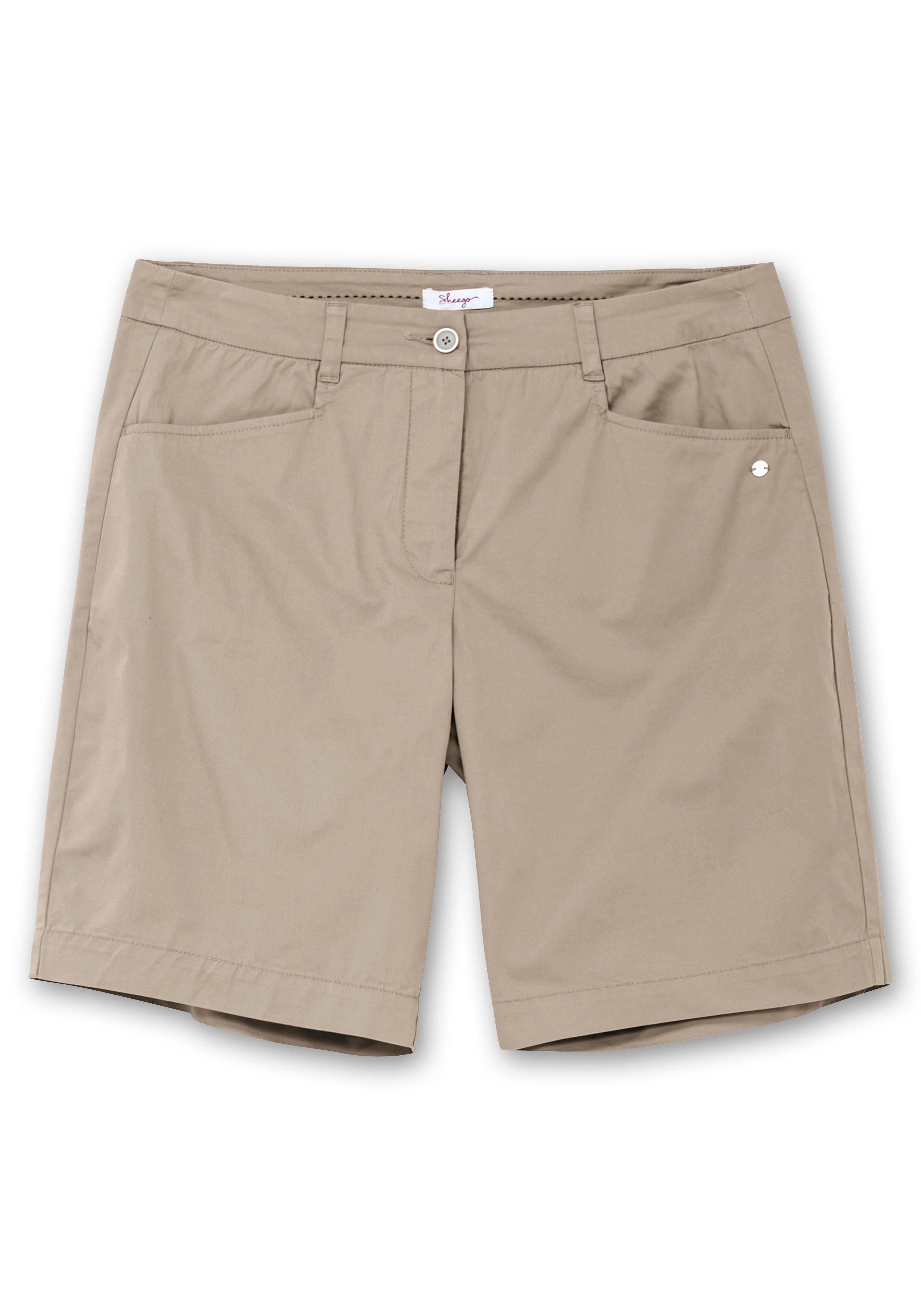 Thumbnail - Sheego Weite Bermudas in Chino-Optik, helltaupe, Gr.42