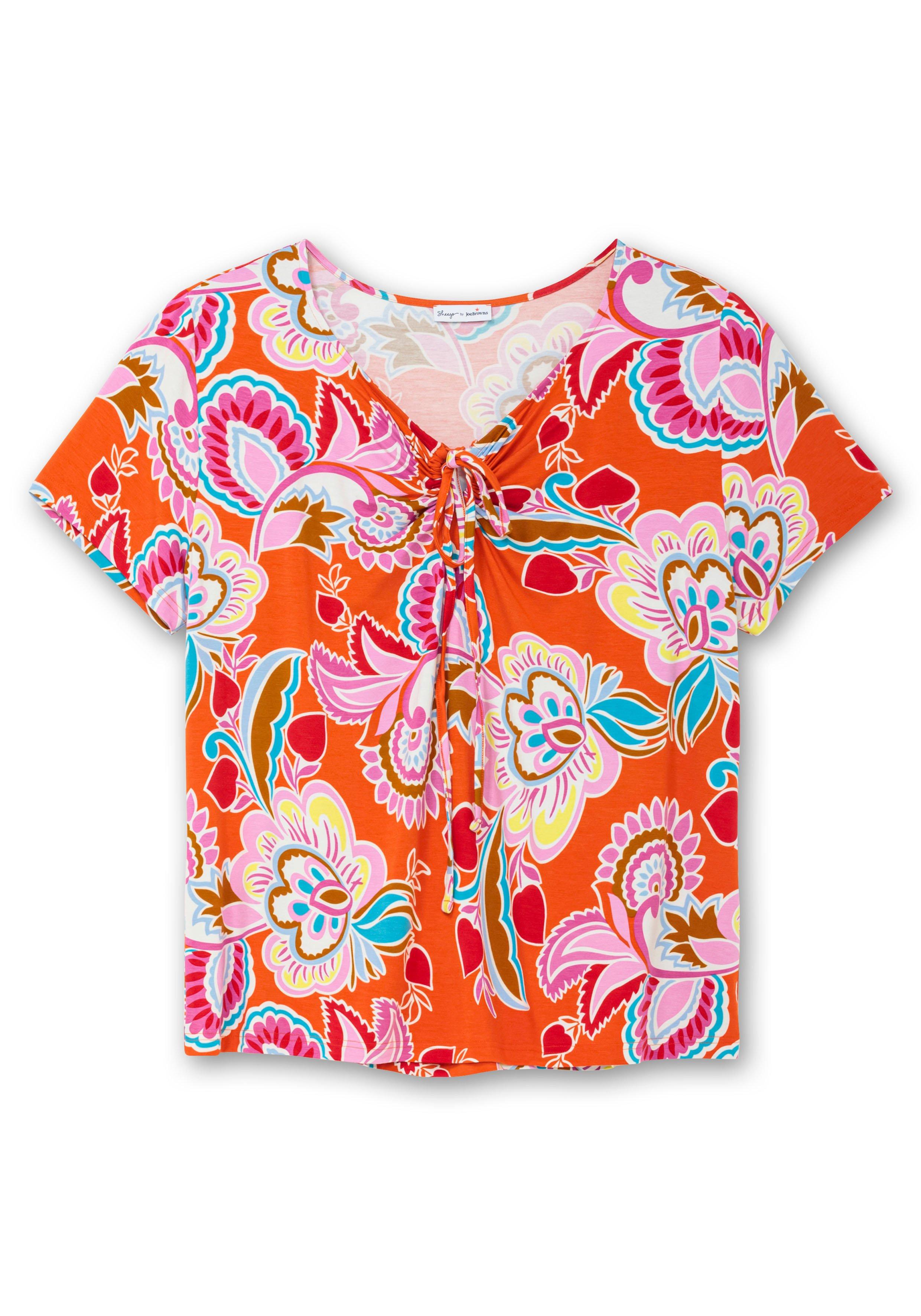 Thumbnail - Sheego Shirt mit Neckholder-Bindeband, hummer gemustert, Gr.48/50