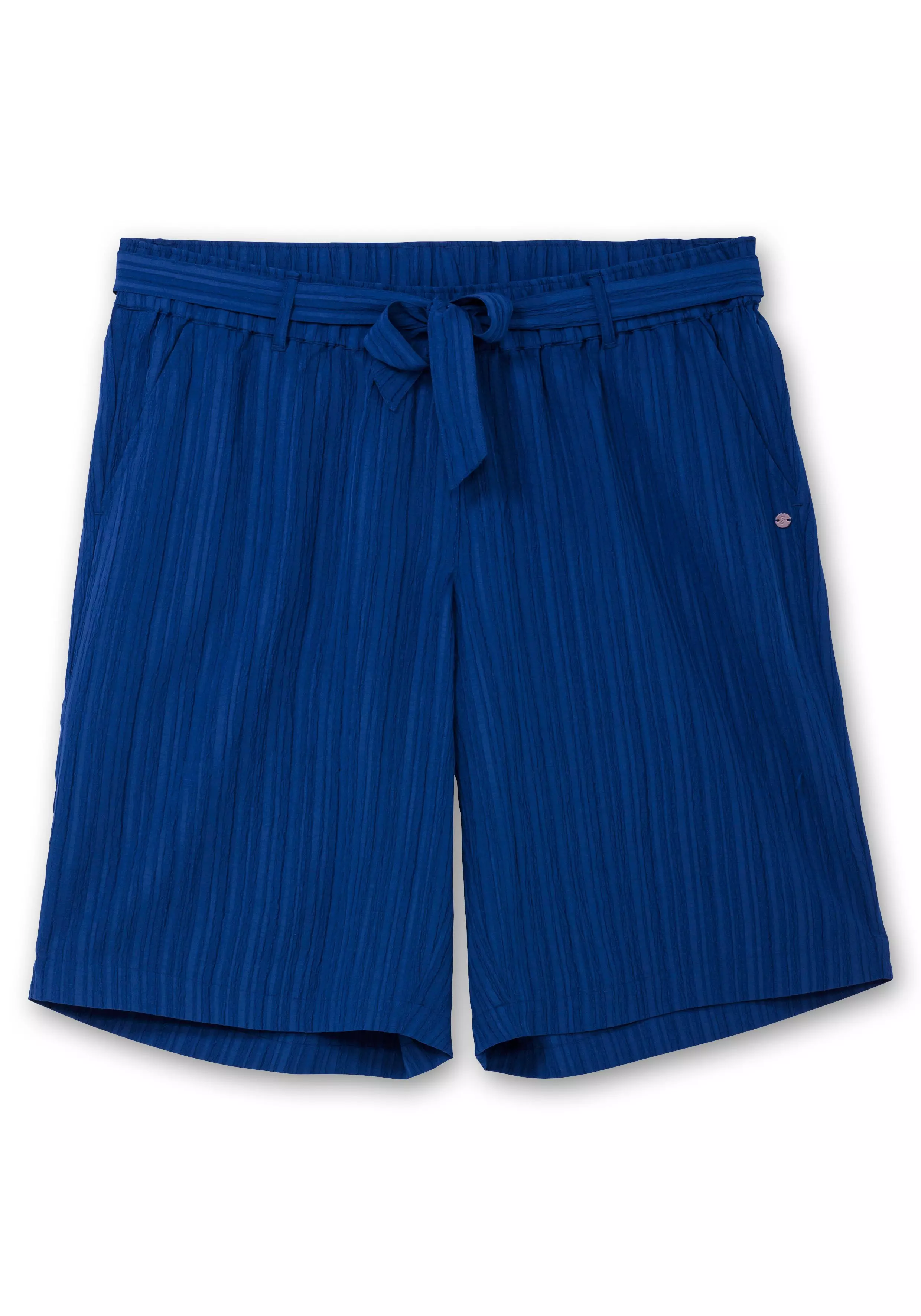 Weite Bermudas in Struktur-Qualität, mit Schlupfbund blaubeere