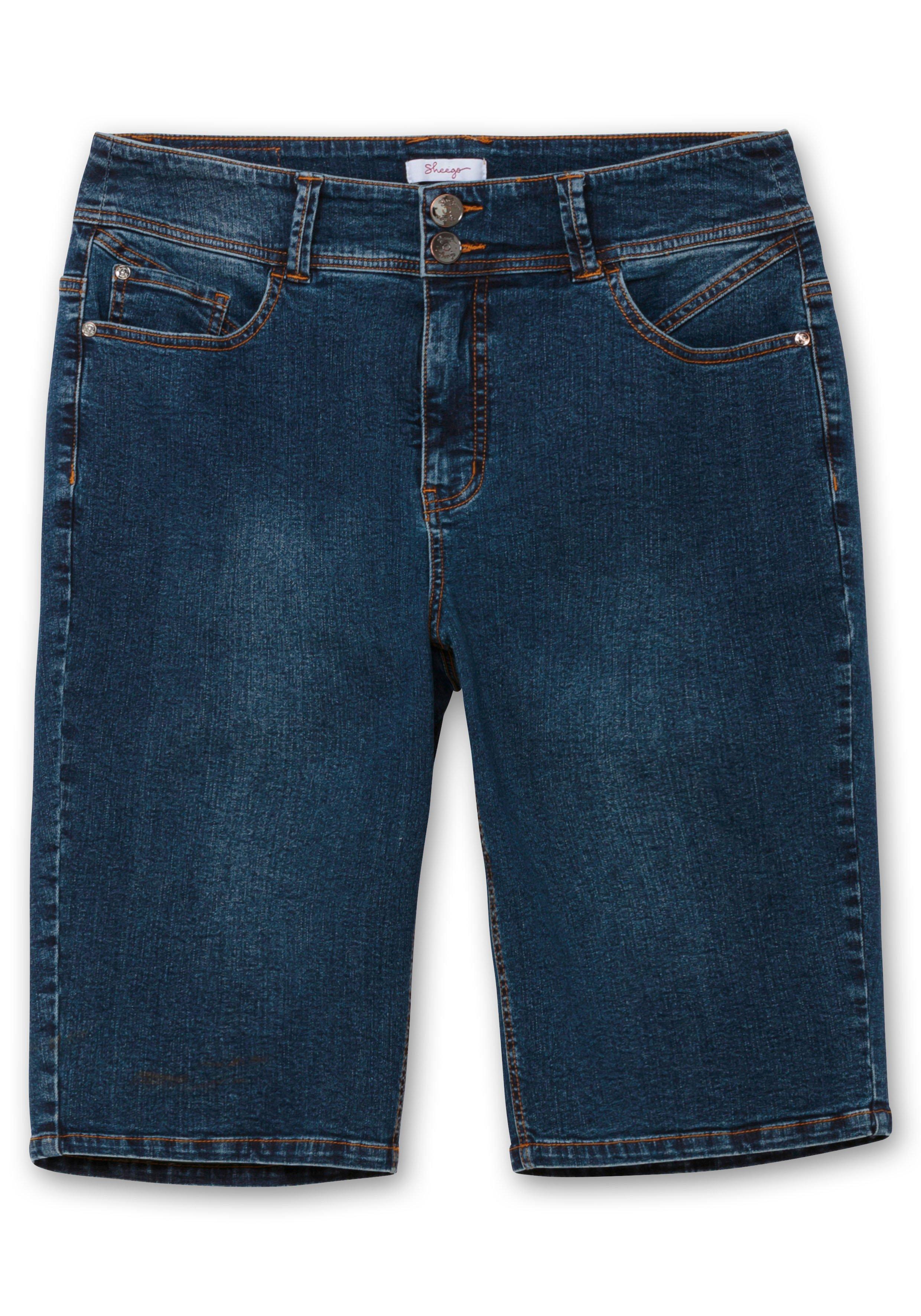 Thumbnail - Sheego Jeans-Bermudas im Curvy-Schnitt MANUELA, dark blue Denim, Gr.52