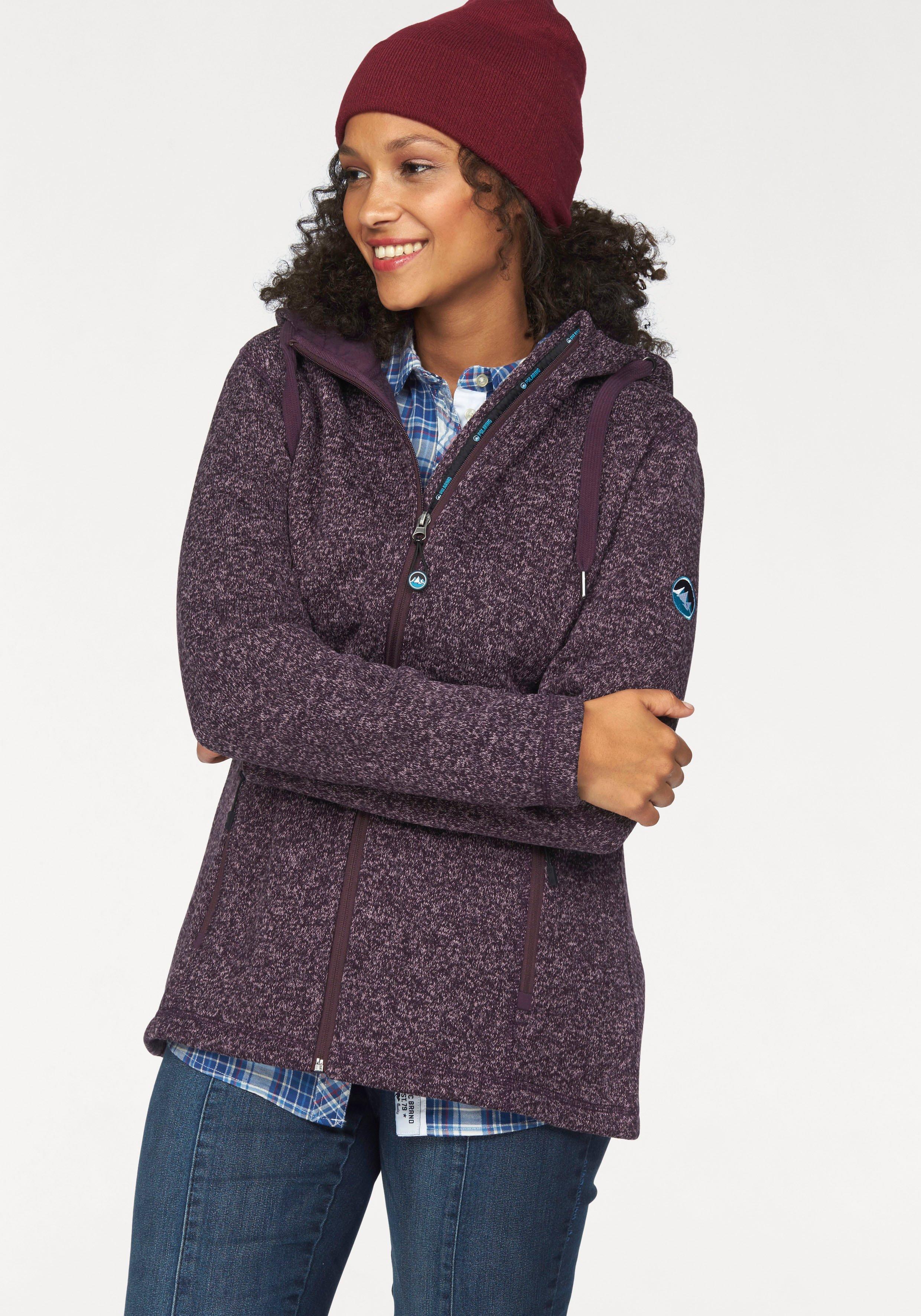 Polarino Strickfleecejacke - aubergine sheego