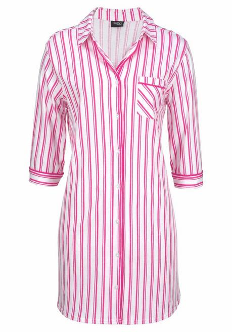 Vivance Dreams Nachthemd in klassischer Hemdform mit 3/4-Arm - pink - 44/46