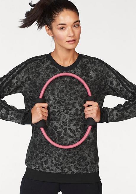 adidas Performance Sweatshirt »WOMAN ESSENTIAL AOP SWEATSHIRT« - schwarz - L