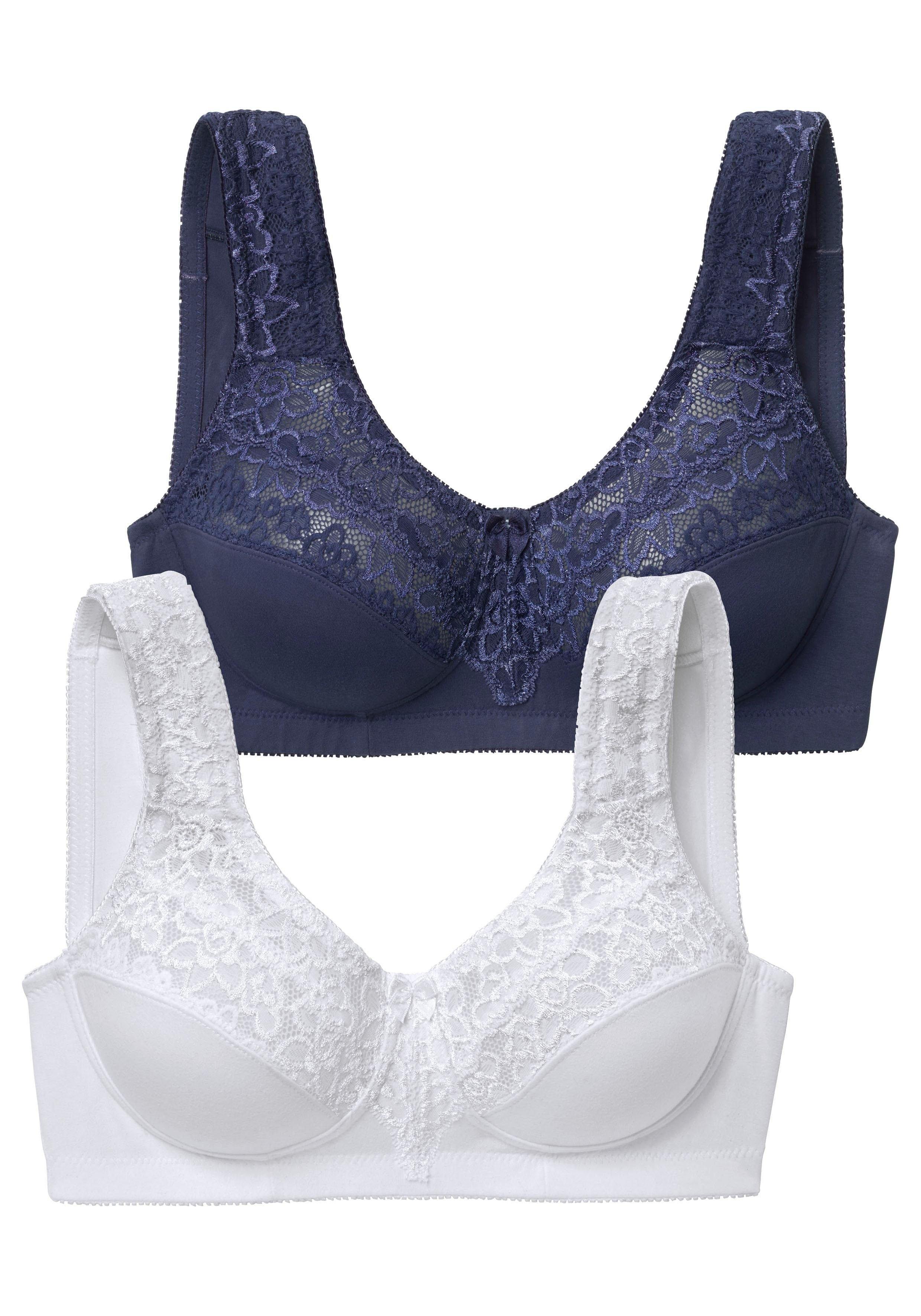 Damen Petite Fleur Baumwoll Entlastungs Bh Ohne Bugel Weiss Gr 80 F Neu Winebox Gr