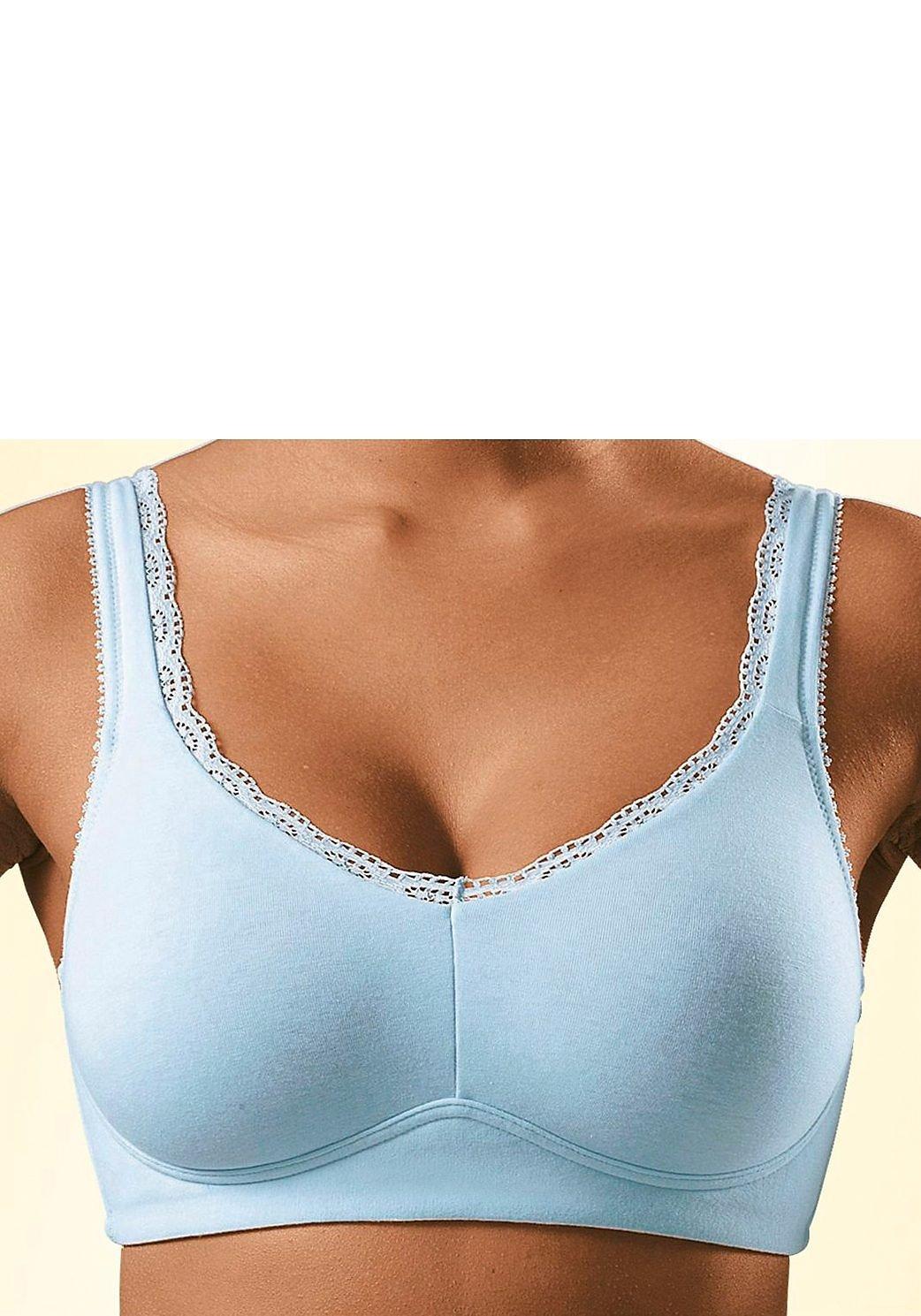 PETITE FLEUR Soft-BH - blau+weiß sheego