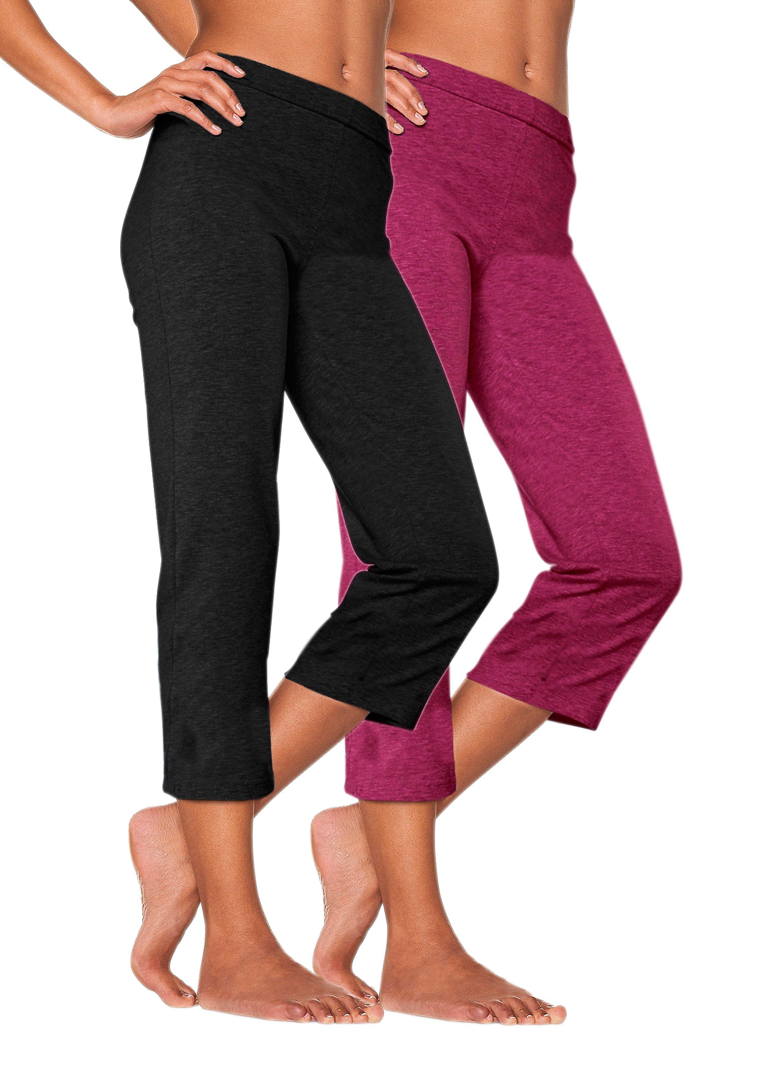 Vivance Active Caprihose - schwarz+himbeere sheego