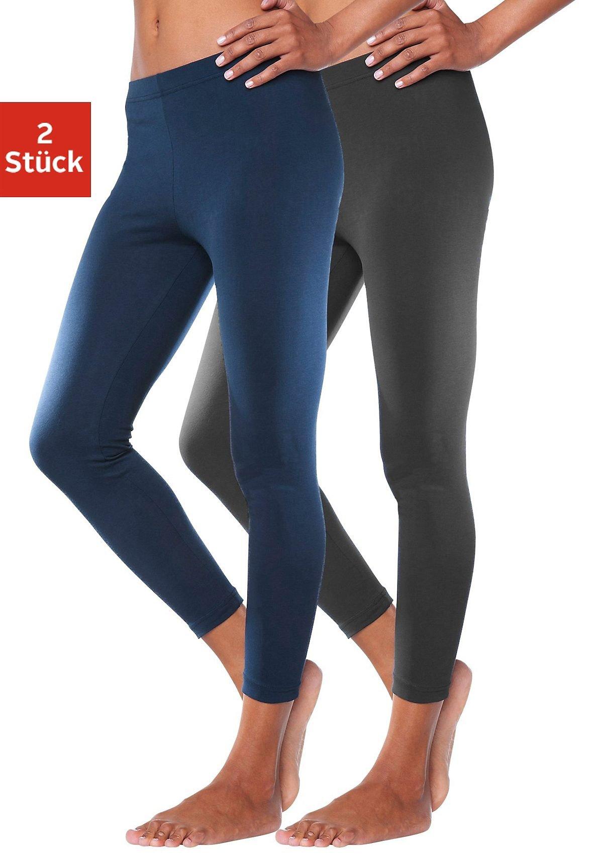 Vivance Active Doppelpack Leggings mit Gummibund - jeansblau sheego