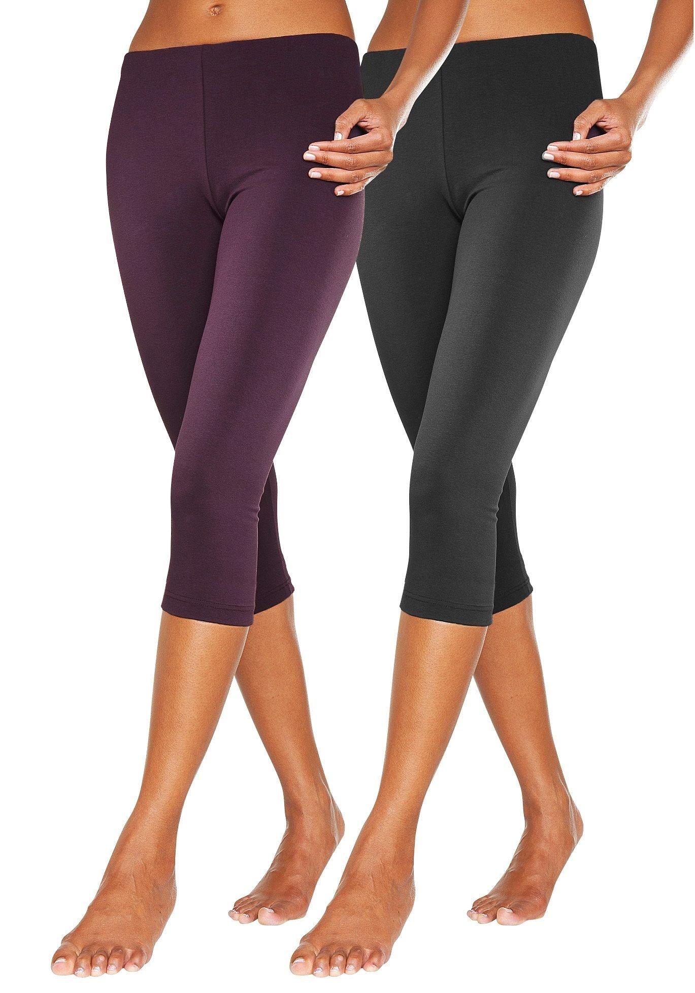 Vivance Active Doppelpack Capri-Leggings - beere+schwarz sheego