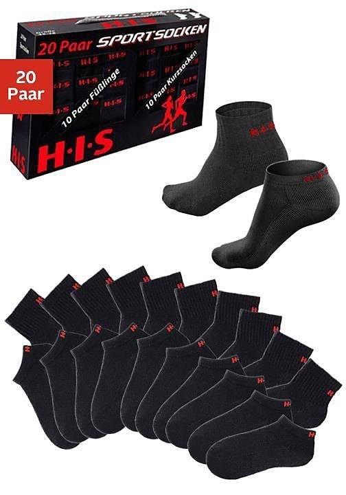 H.I.S EM LBG Kurzsocken - schwarz sheego