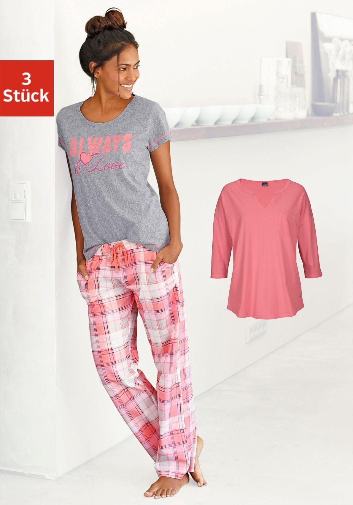 - Pyjama meliert rosé+grau sheego |
