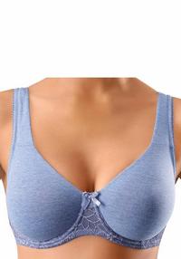 Doppelpack T-Shirt BHs, blau+weiß, Gr.100B