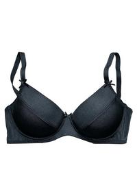 Push-up-BH mit Bügeln und wattierten Cups, schwarz, Gr.85B