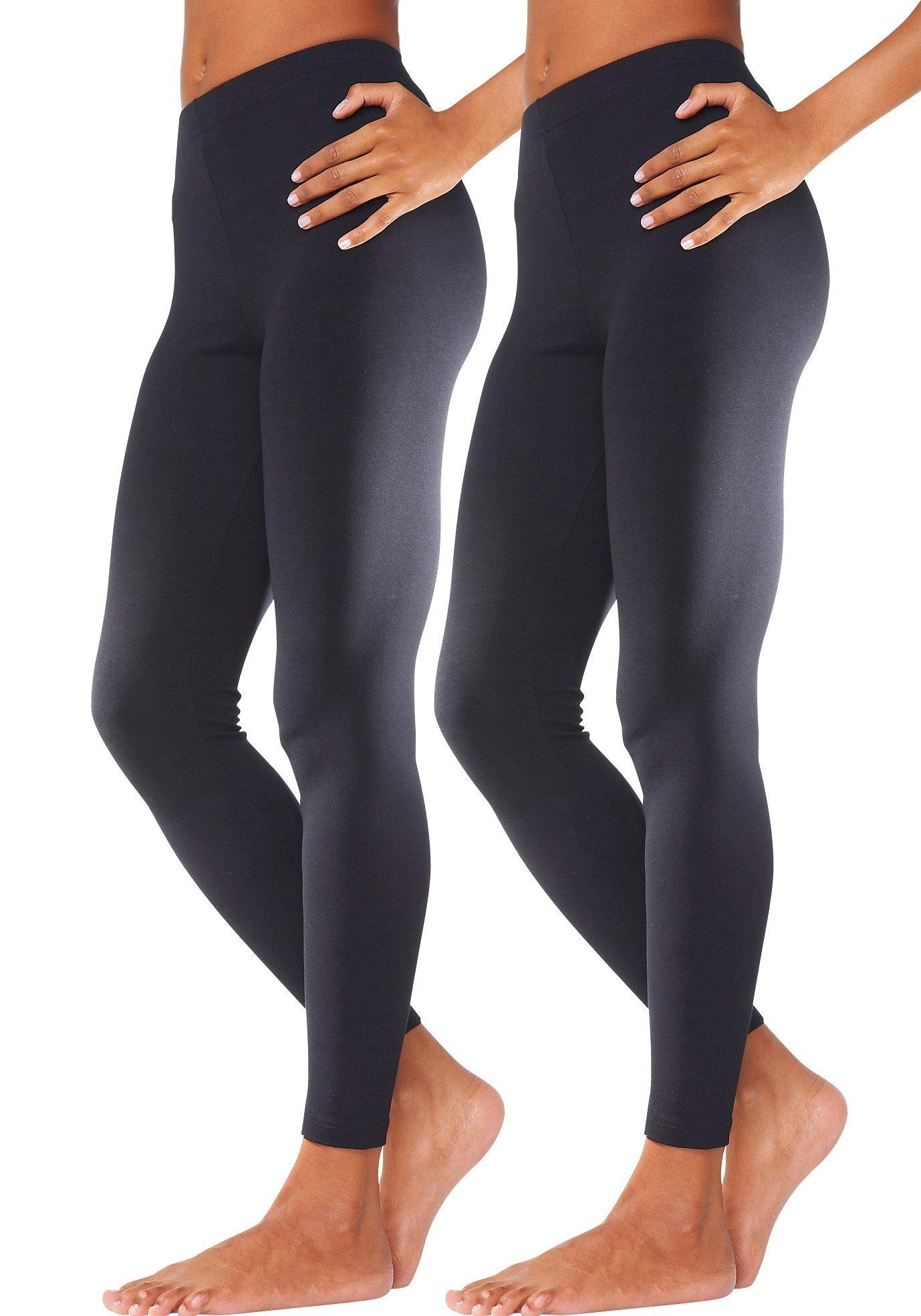 - schwarz sheego | Gummibund Leggings mit Doppelpack