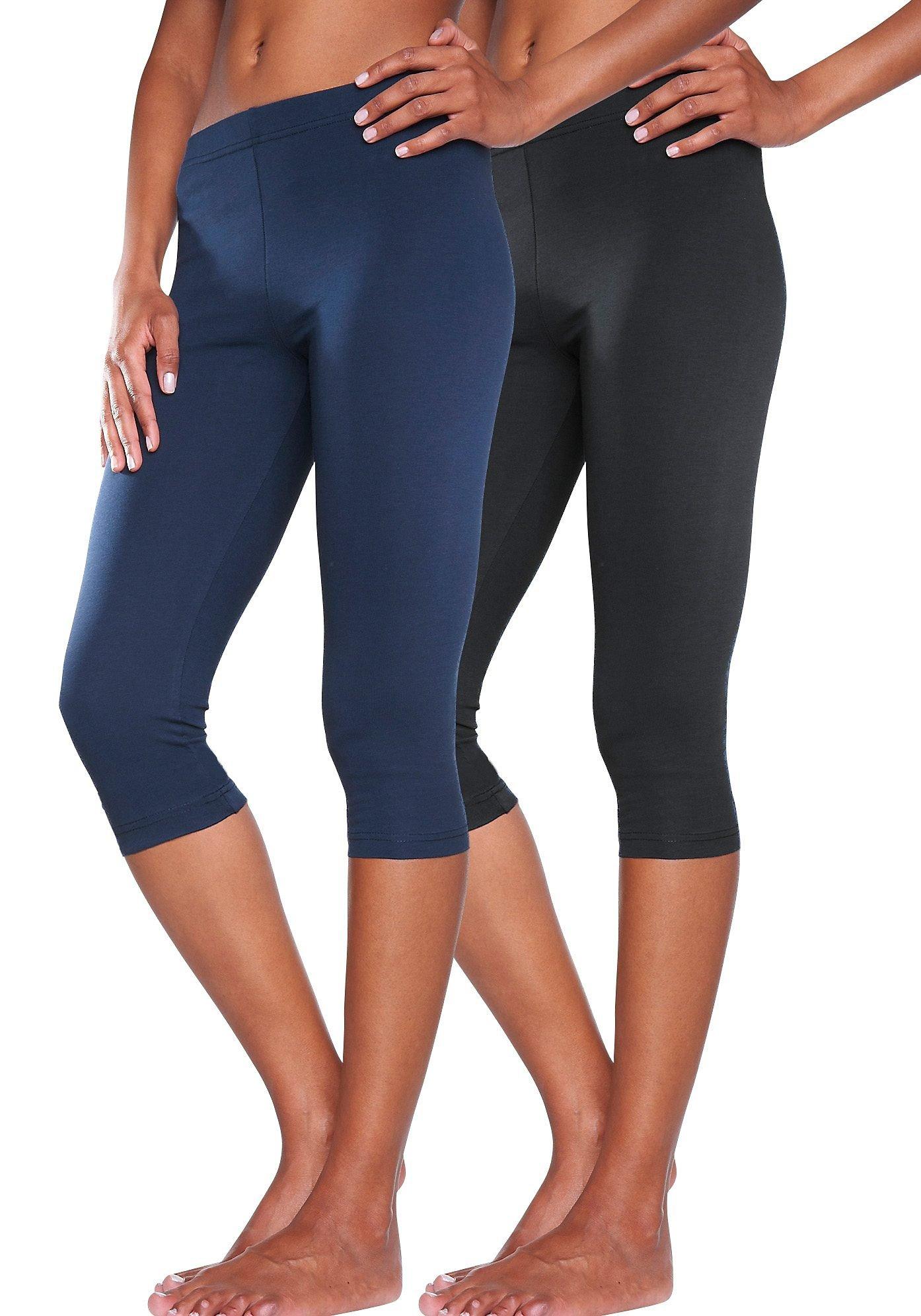 Vivance Active Doppelpack Capri-Leggings - marine+schwarz sheego